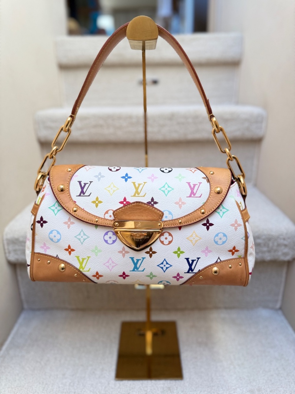 Louis Vuitton Vintage Murakami Multicolor White Beverly